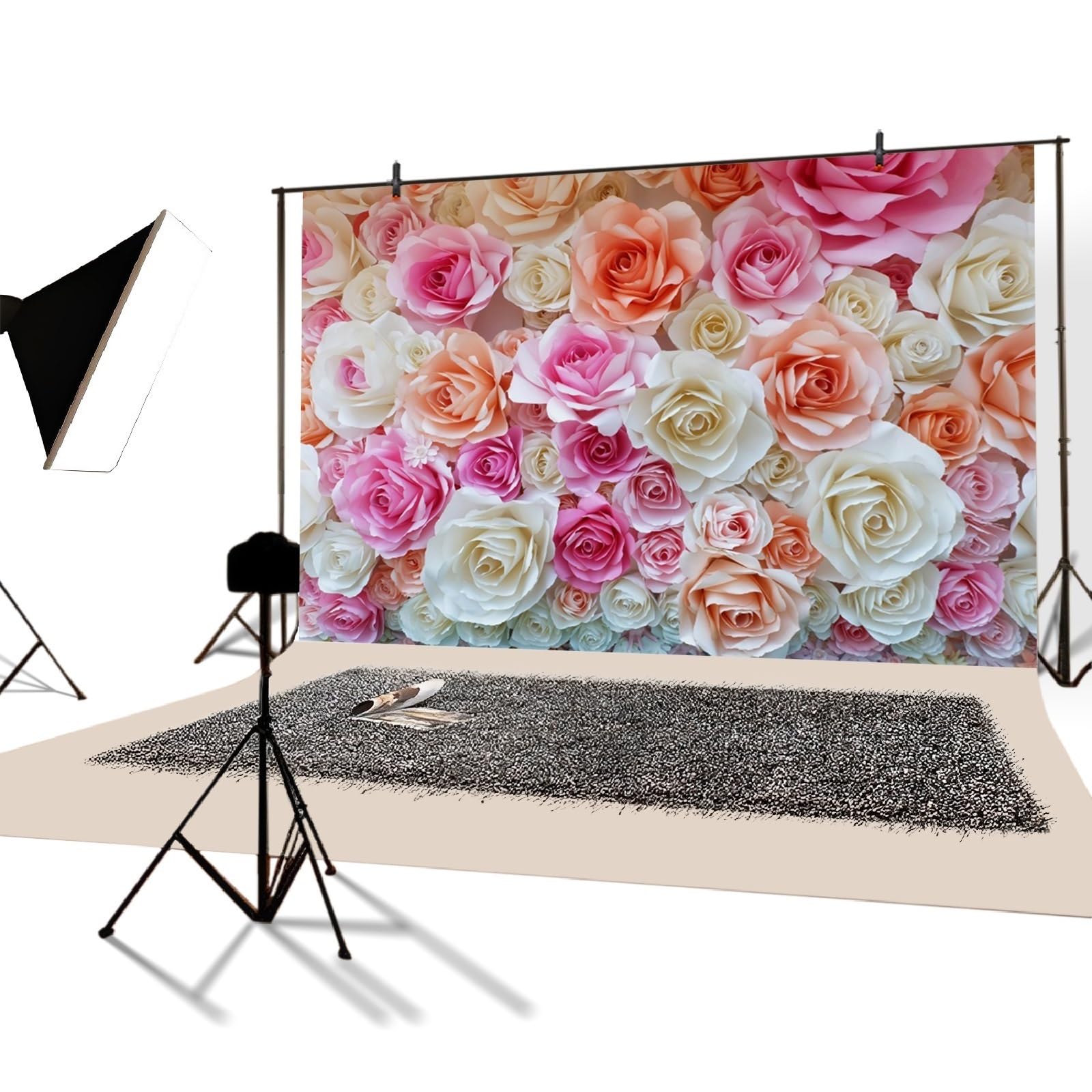 YongFoto 1,5x1m Vinile Sfondo Fotografico Fiori di carta colorati
