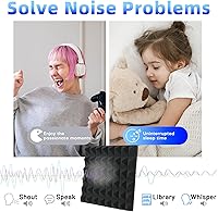 Vista 5 de Focusound Paquete de 36 paneles de espuma acústica piramidal, paneles de espuma acústica de 12 x 12 x 2 pulgadas con paneles autoadhesivos