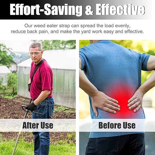 Miniatura 6 de Esonto Correa de recortadora de cuerdas, correa de hombro para herbívora, cómoda, aligera la carga en las manos, aumenta la seguridad, compatible