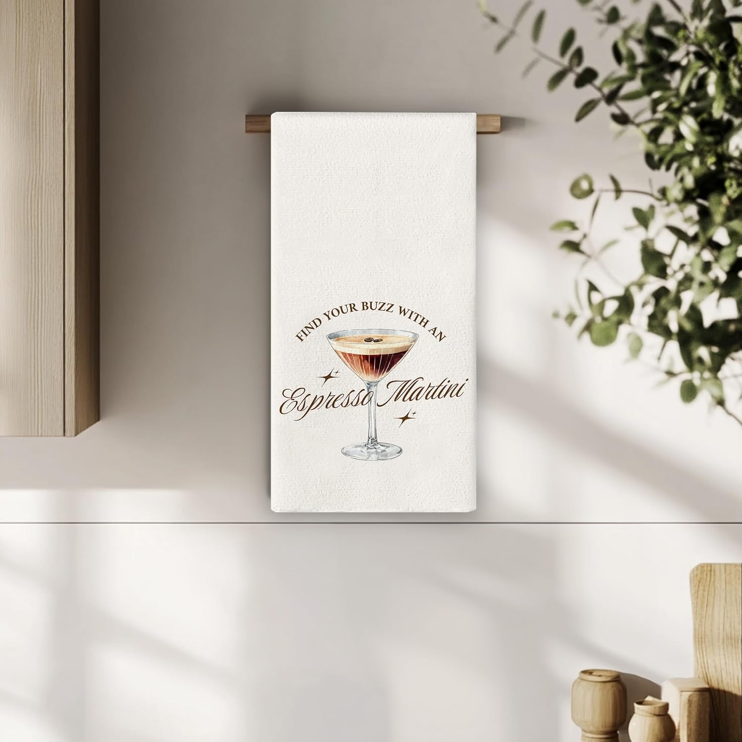 Funny Martini Kitchen Towels - Espresso Martini Lovers Gifts, Bar Towels for Bartender, Bar Cart Decor, Espresso Tini Hand Towels Dish Towels for Kitchen Coffee Bar, 16x24 Inch - Image 2