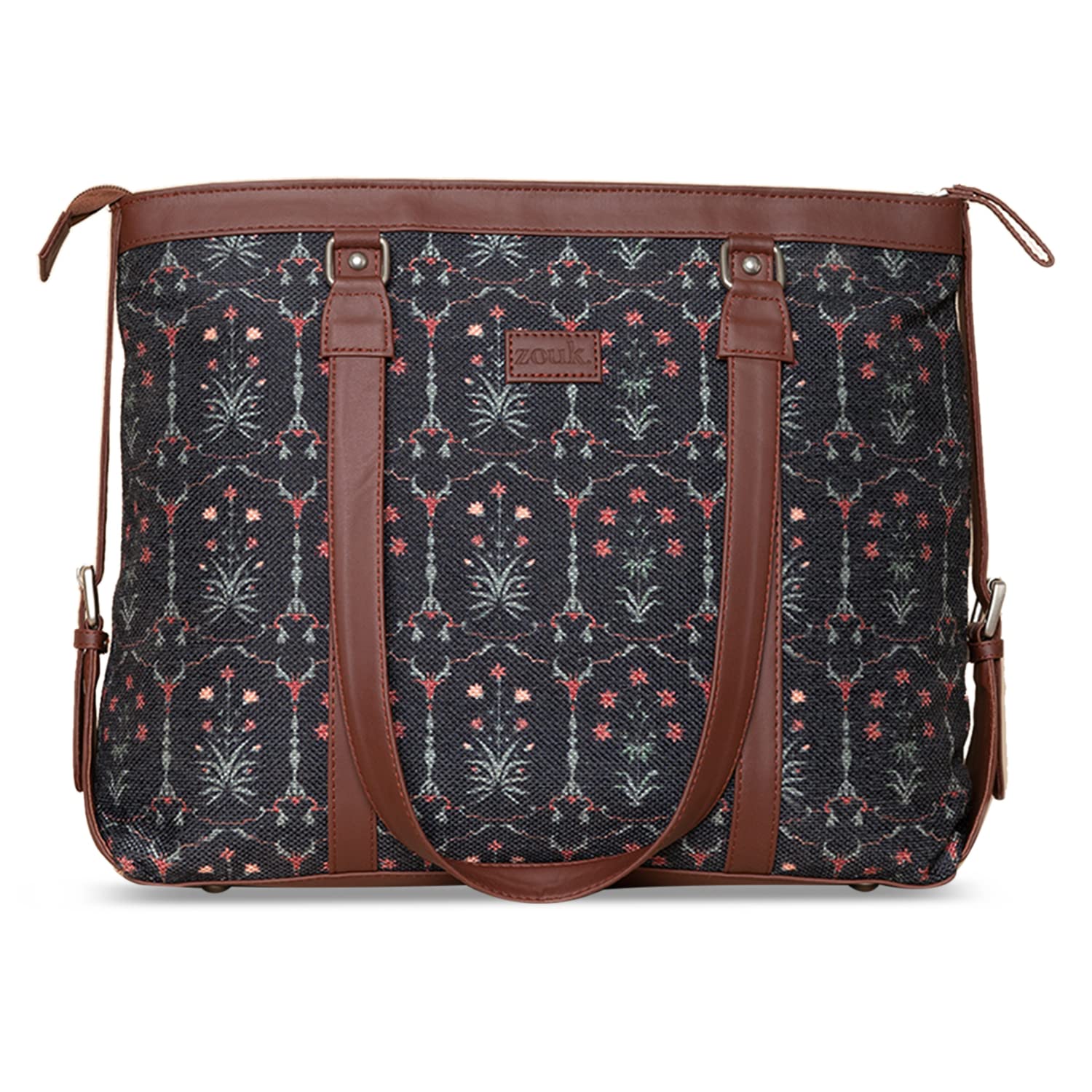 ZOUK Office Bag | Stylish Bags for Office Use | Laptop Bag 15.6 inch | Stylish Tote for Office Use | Purse for Women | Vegan Leather Handbag | Daily & Travel Use |