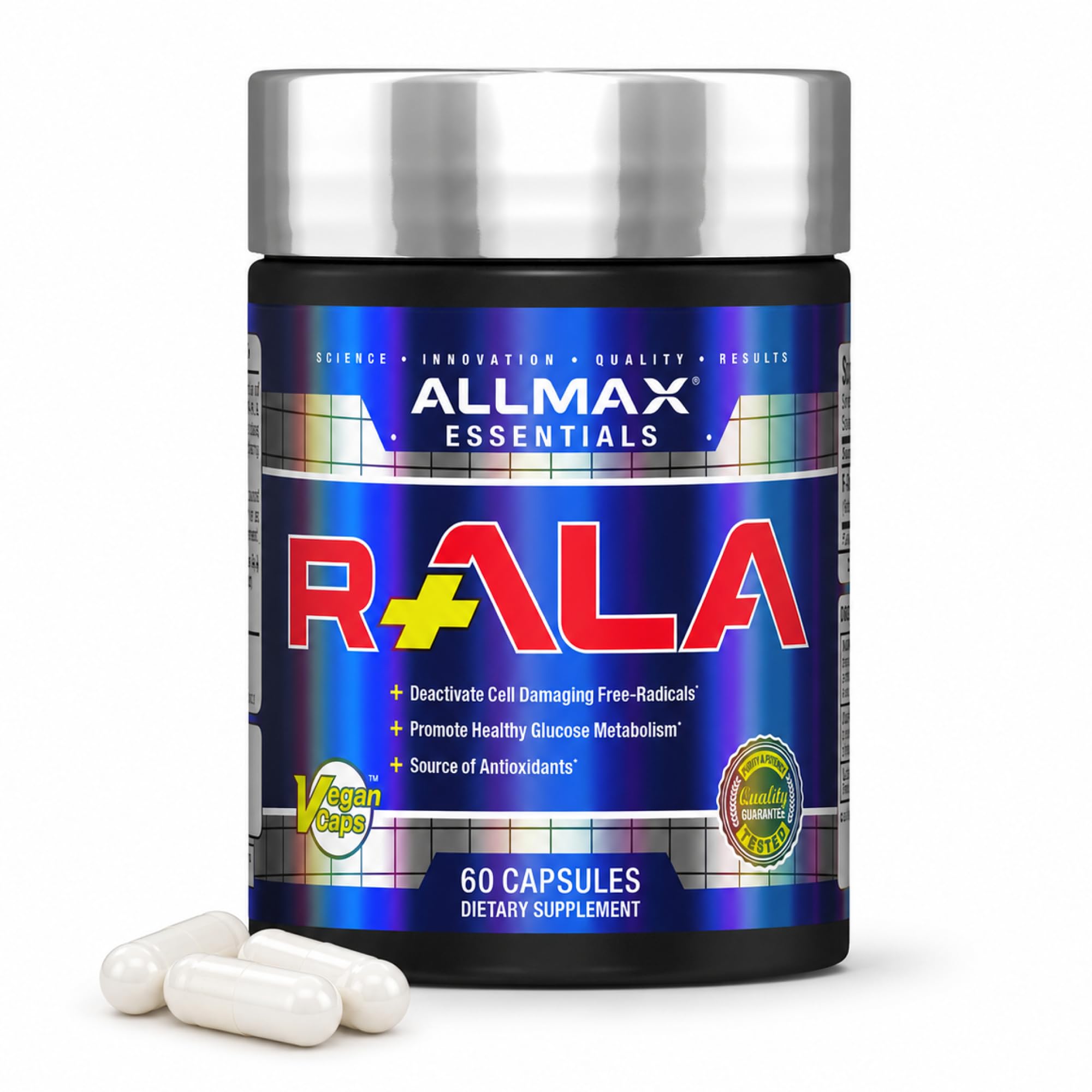 ALLMAX R+ALA Alpha Lipoic Acid Antioxidant Capsules, 212.5mg, 60 Count