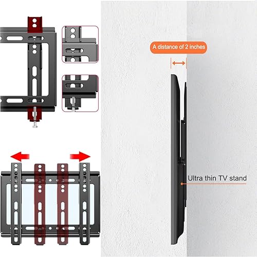 Miniatura 3 de Soporte de pared para monitor de TV con inclinación y extensión para la mayoría de pantallas LED LCD OLED de 14 a 42 pulgadas, compatible con 75 100