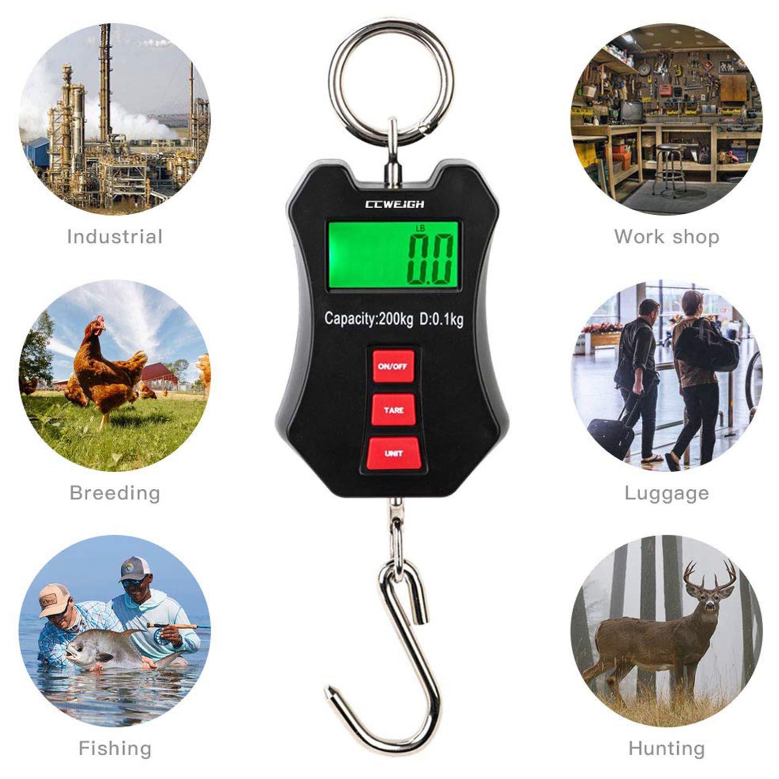 440lb/200kg Digital Crane Scale
