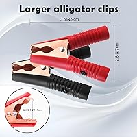 Vista 2 de Cable de extensión de cocodrilo de cocodrilo de 10 pies 14 AWG a conector SAE, adaptador de liberación rápida SAE de 12 V a clips de cocodrilo cable