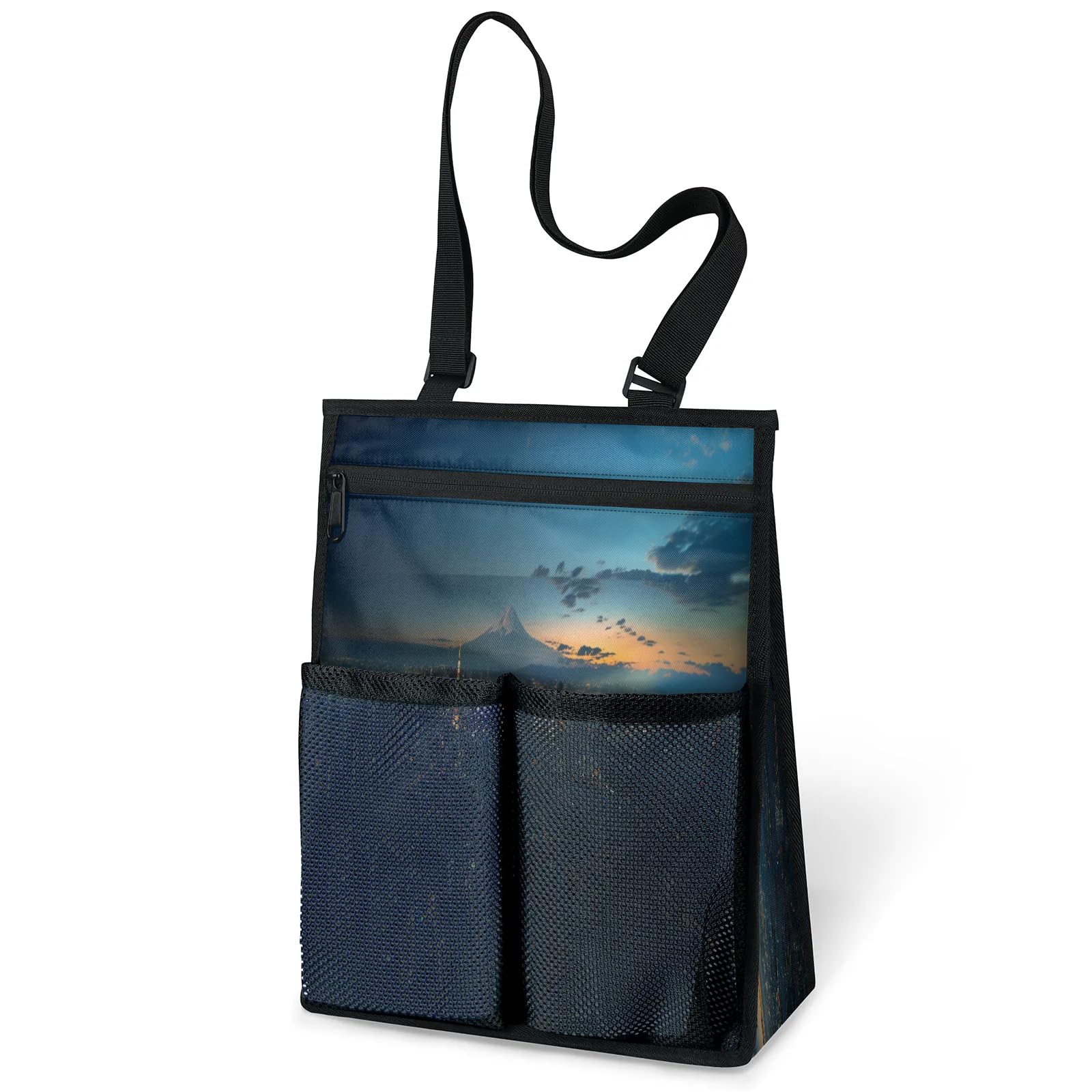 Ourtheme Japan Tokyos Night Portable Shower Bag for Travel Gym Camp Beach Tote Shower Caddy Bags Hanging Toiletry