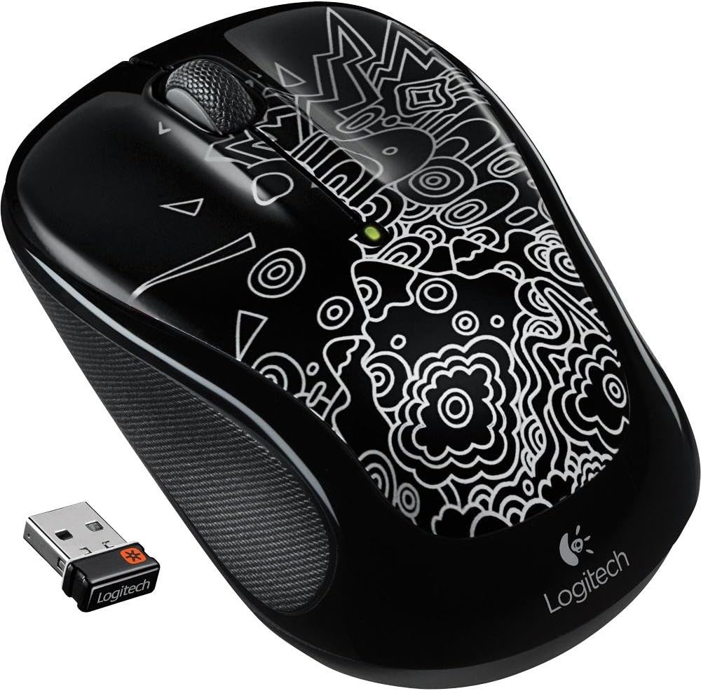 Logitech Wireless Mouse M325 with Designed-for-Web Scrolling - Black Topography
