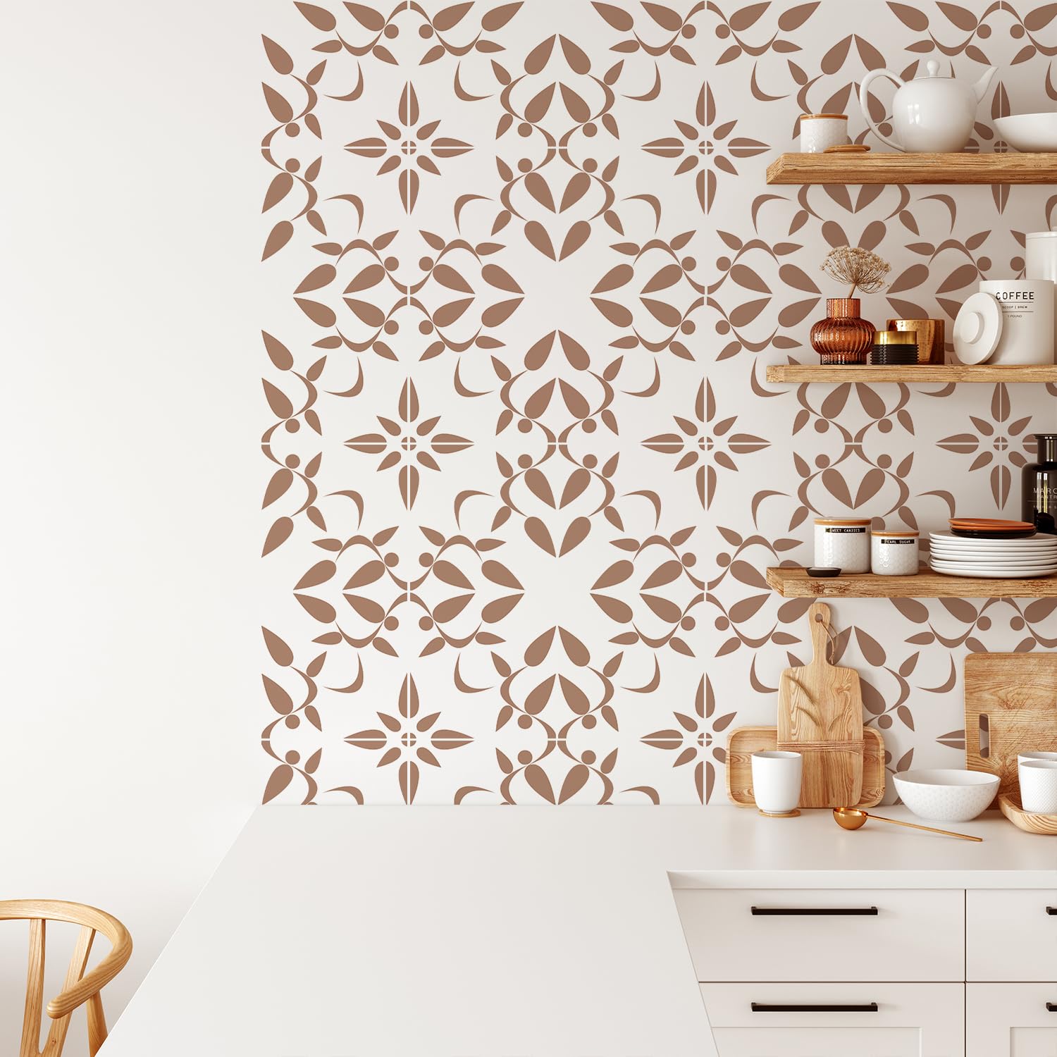 Alwayspon Tile Sticker, 25PcsX20cm/8inch Brown Leaf Self Adhesive Stick on Tiles Transfer Sticker for Bathroom Kitchen, Backsplash for Cooker, Peel and Stick Adhesive Vinyl Wall Tiles Sticker