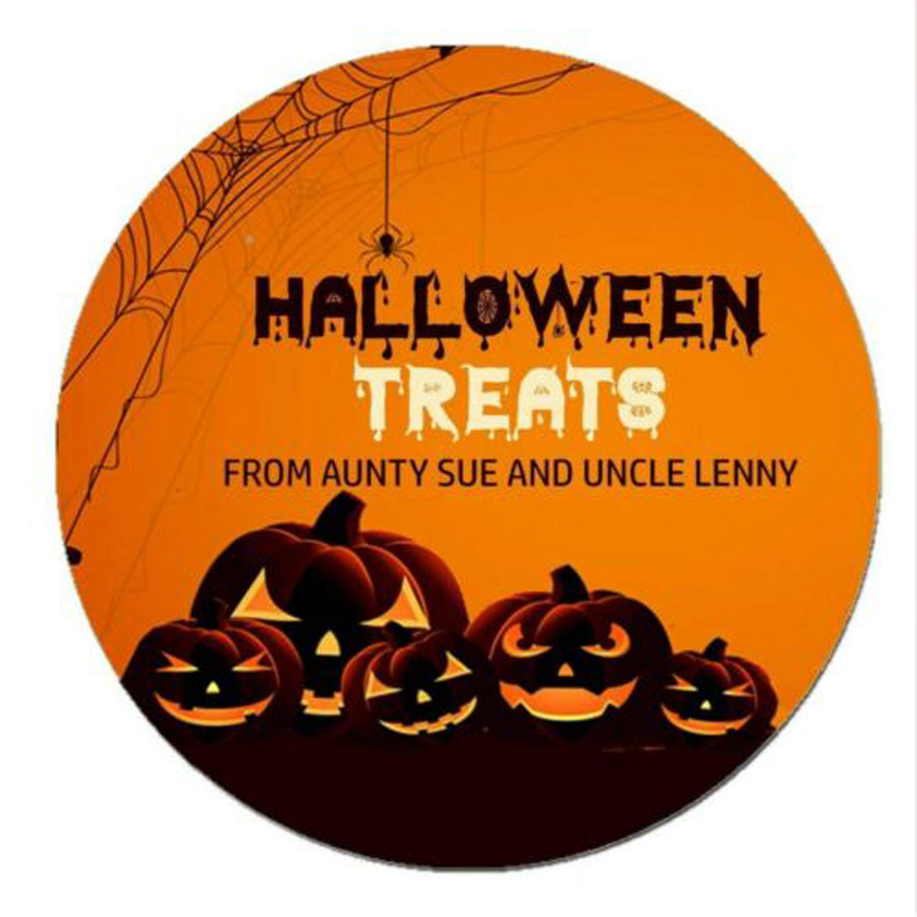 Treasured Forever Orange 24 X Happy Halloween Pumpkin Stickers Trick Or Treat Sweet Bags Cone - Size: 4.5Cm (Design 1)