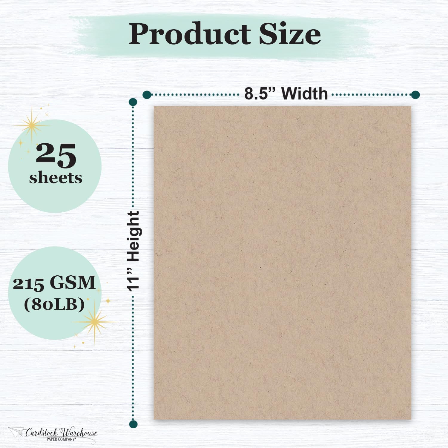 Cardstock Warehouse Speckletone Oatmeal Light Brown Card Stock Paper – 25 Sheets, 8.5 x 11", 80 lb/215 gsm – 100% Recycled, Premium Matte Finish for Cardmaking, Printing, Crafts & DIY Projects