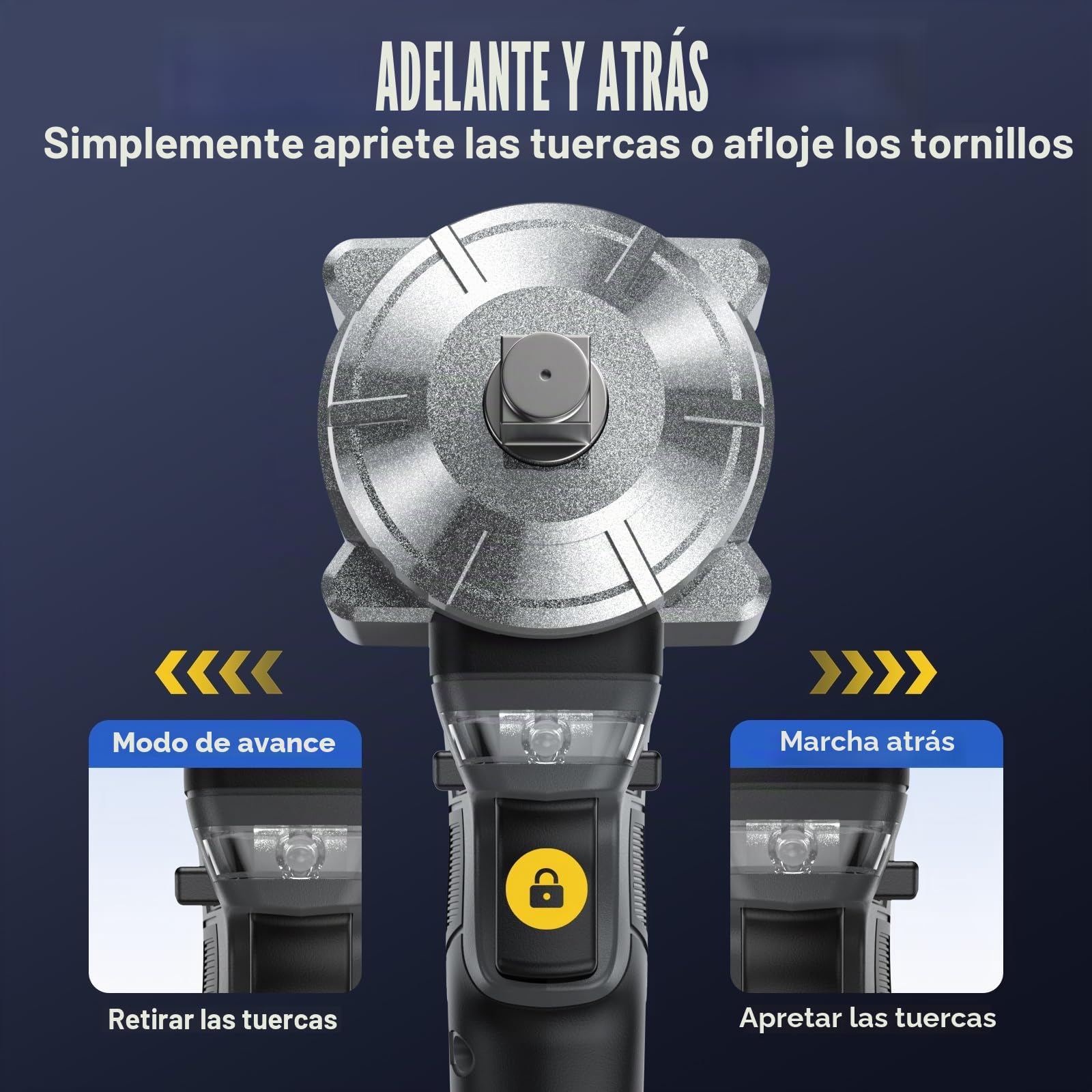 SoarFly Pistola de impacto bateria 1200 Nm, llave de impacto a bateria profesional, 21V 4.0Ah×2 baterías, 3 velocidades ajustables, luz LED, kit taller completo