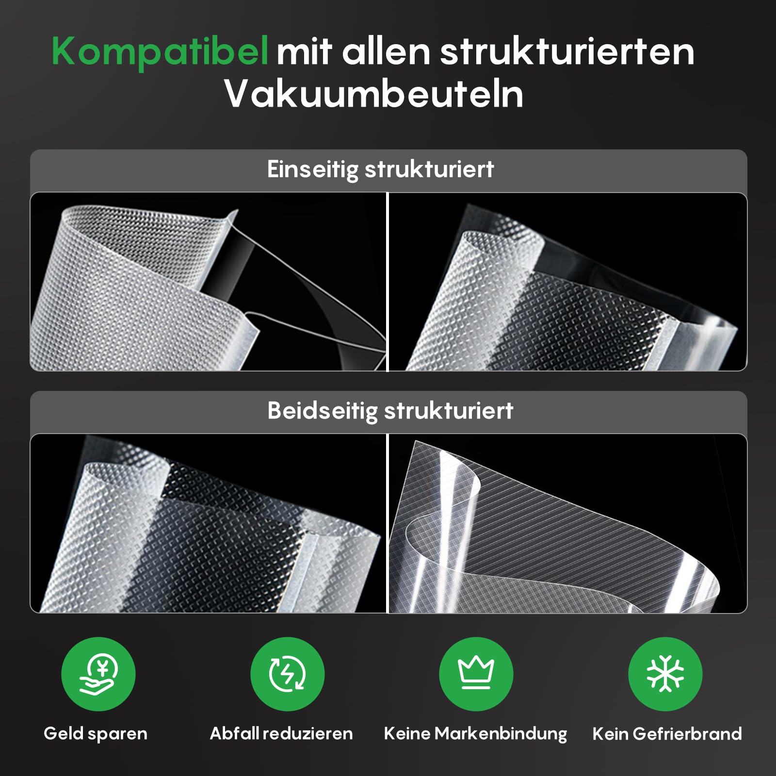 FRESKO Vakuumiergerät 18L/min,140 W, Integrierter Beutelschneider, AutoMax | Vollautomatisches System mit Stauraum, Vakuumiergerät Testsieger Note 1,2, 1 Vakuumrolle sowie 10 Beutel, V8