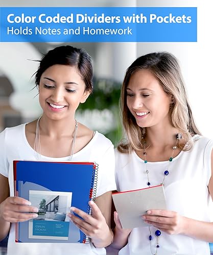 Miniatura 9 de Dunwell Cuaderno de 3 materias con rayas universitarias de 8.5 x 11 pulgadas (rojo) - 150 hojas (300 páginas), cuaderno en espiral de 8.5 x 11