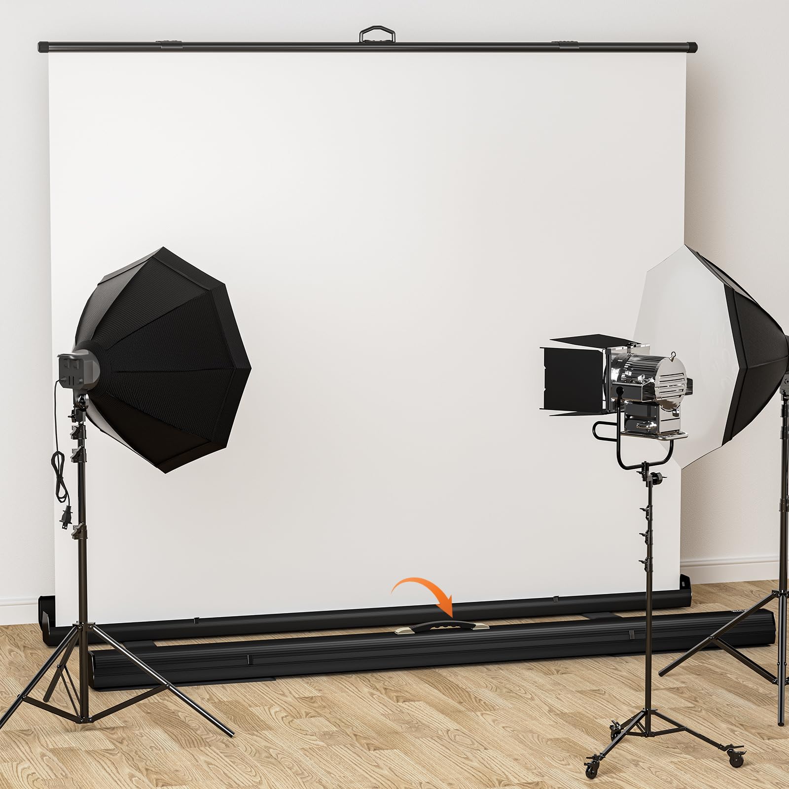 WASJOYE Fondo blanco portátil Chromakey, fondo profesional para fotografía, vídeo, streaming en vivo, estudio virtual, TikTok VTuber, 200 x 200 cm