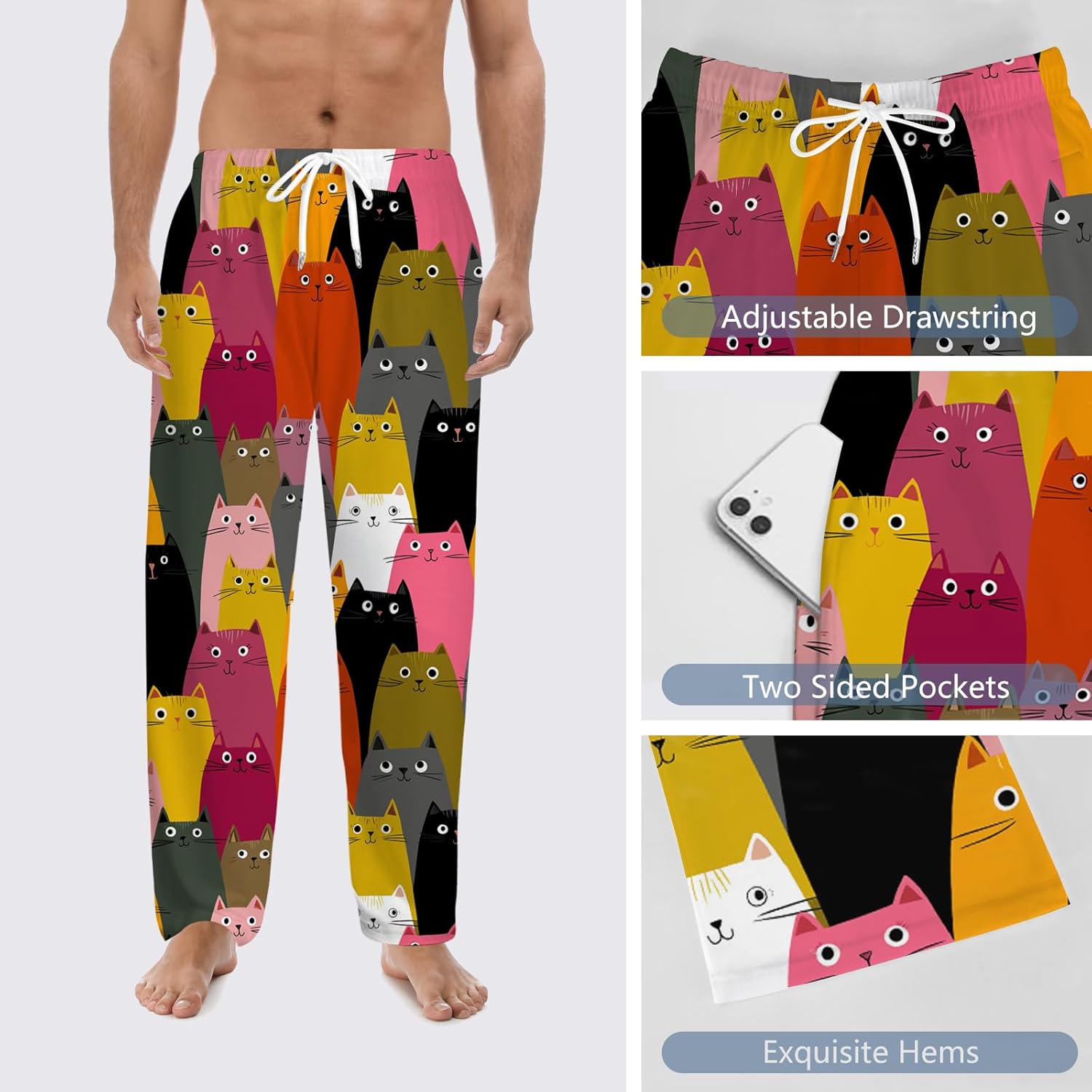GNEW Cute Animal Pajama Pants – Funny Print Sleepwear for Men Women, Cozy Unisex Lounge Pants Gift - Image 4