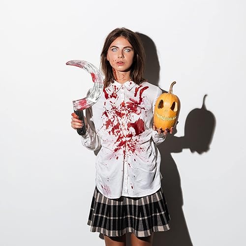 Miniatura 5 de 4 piezas de cuchillos de Halloween, machete de hoz de plástico, juguetes de armas falsas para Halloween, fiesta de Halloween, accesorios de disfraz