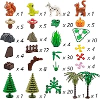 Vista 6 de BroTex Plants Tree Accessories Jungle - Botanical Parts Bricks Flower Leaf Forest Flower Plants Pieces Building Blocks Set, Animals Farm Squirrel