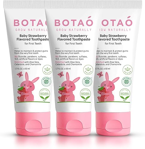 Paquete de 3 pasta de dientes Botao Baby Strawberry