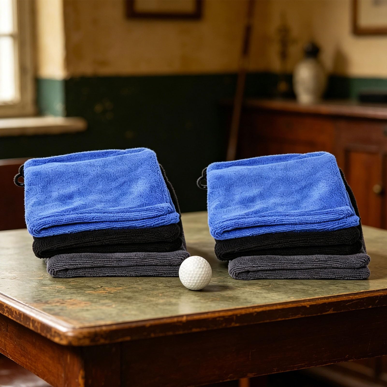 Cocoarm 6 Asciugamani da Club in Microfibra Asciugamani per la Pulizia delle Palline da Golf con Gancio in Alluminio Asciugamano Sportivo Assorbente Ad Asciugatura Rapida per Sacca da Golf Pulizia