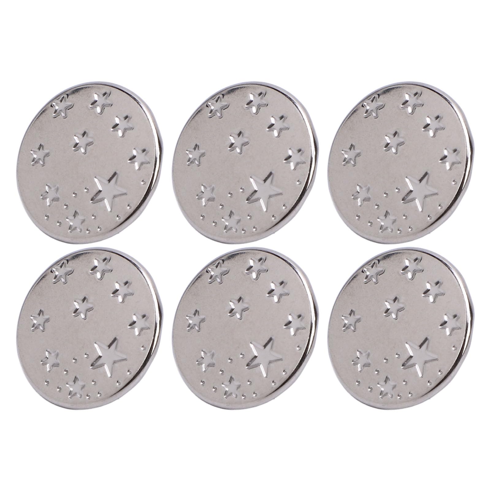 Luqeeg Adjustable Loose Jeans Button Pack, Stainless Steel Vintage Star No Sew Replacement Pants Button Tightener with Combo Rivets, for Hats, Belts, Bag