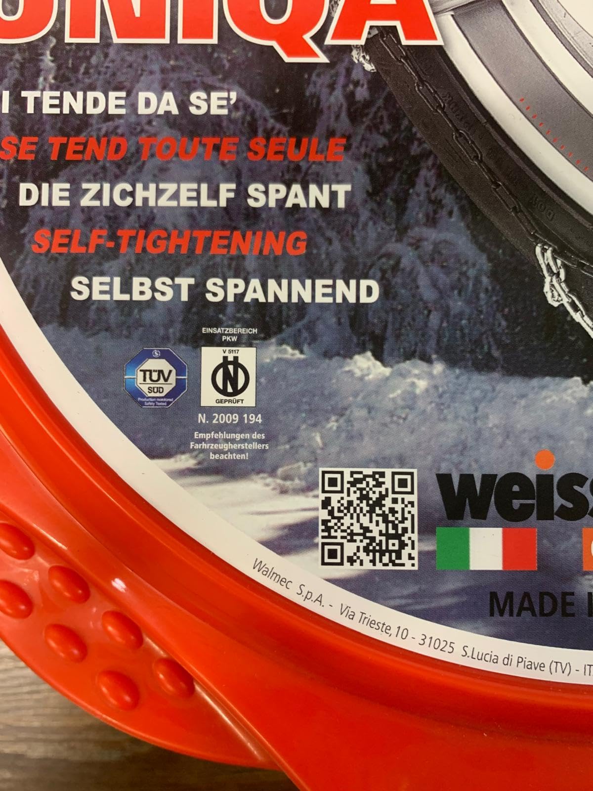 Due Catene da neve WEISSENFELS M32 Gruppo 50 175/65-14 185/60-14 195/45-15 9mm