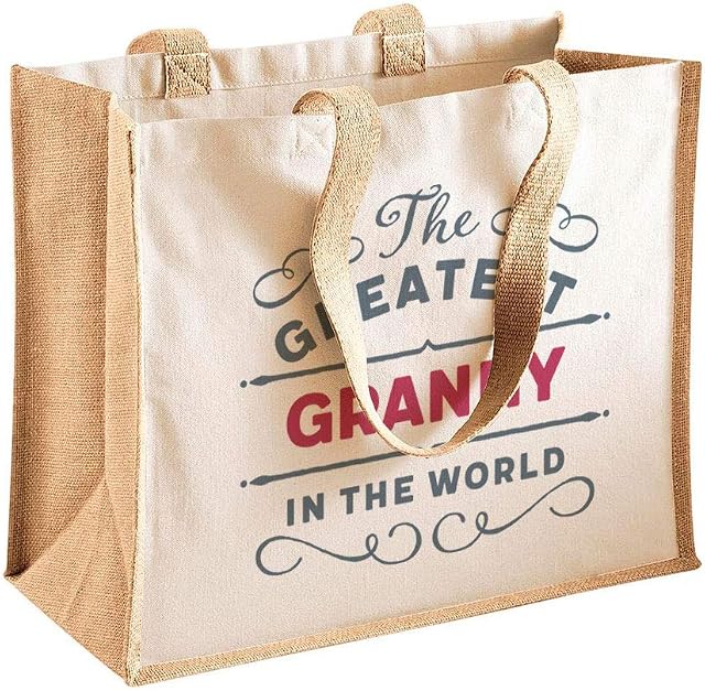 Granny Gift, Granny Birthday Bag, Personalised Granny Present Fantastic Granny Christmas, Xmas or Mothers Day Gift, Funny Novelty Gift from Niece Granny Keepsake (Natural)