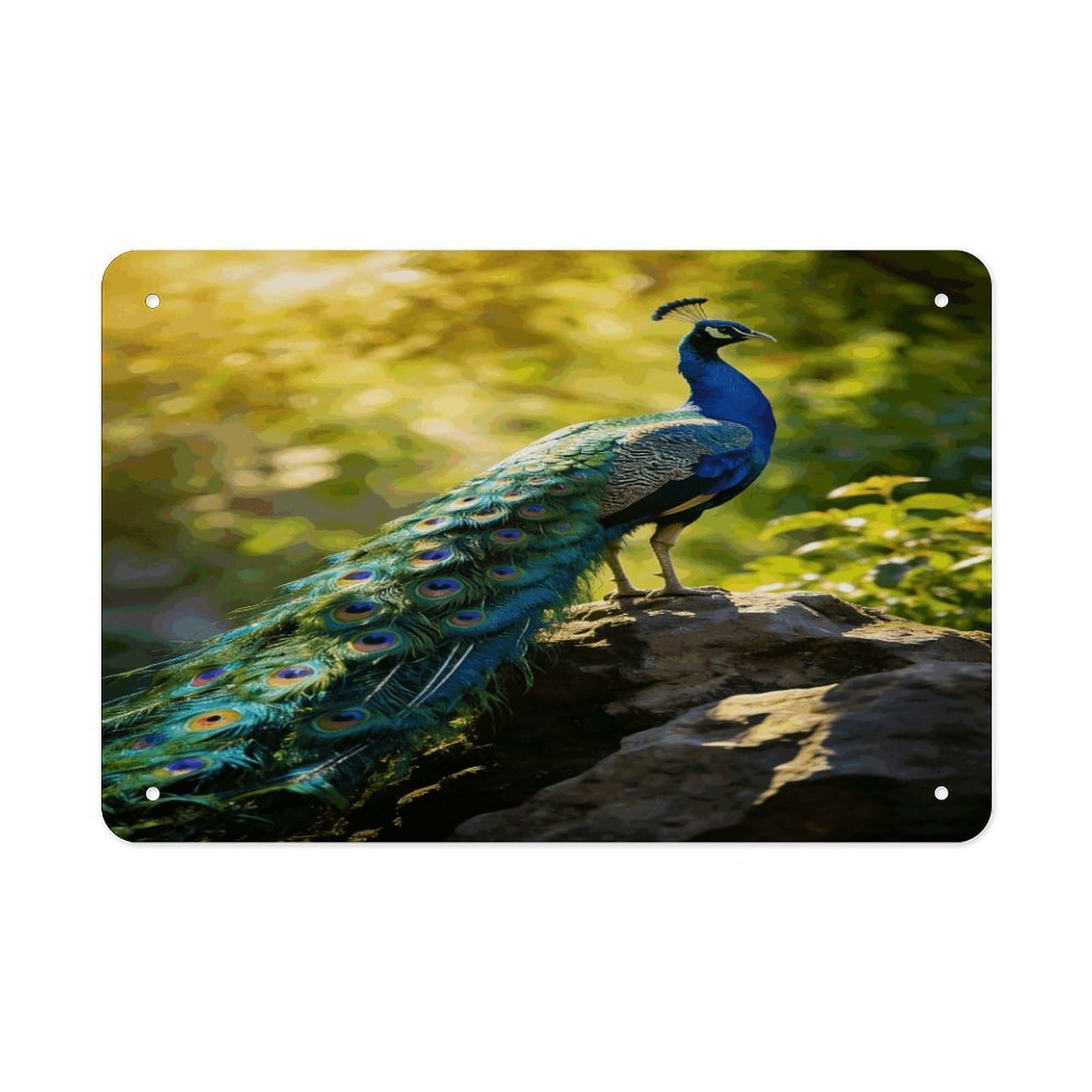 Fodpand Style Beautiful Peacock Wall Art Metal Tin Signs Bar Metal Tin Sign Wall Decor For Home Living Room Bedroom Toilet Hotel Halloween Decor Gifts 7.9X 11.8 Inch