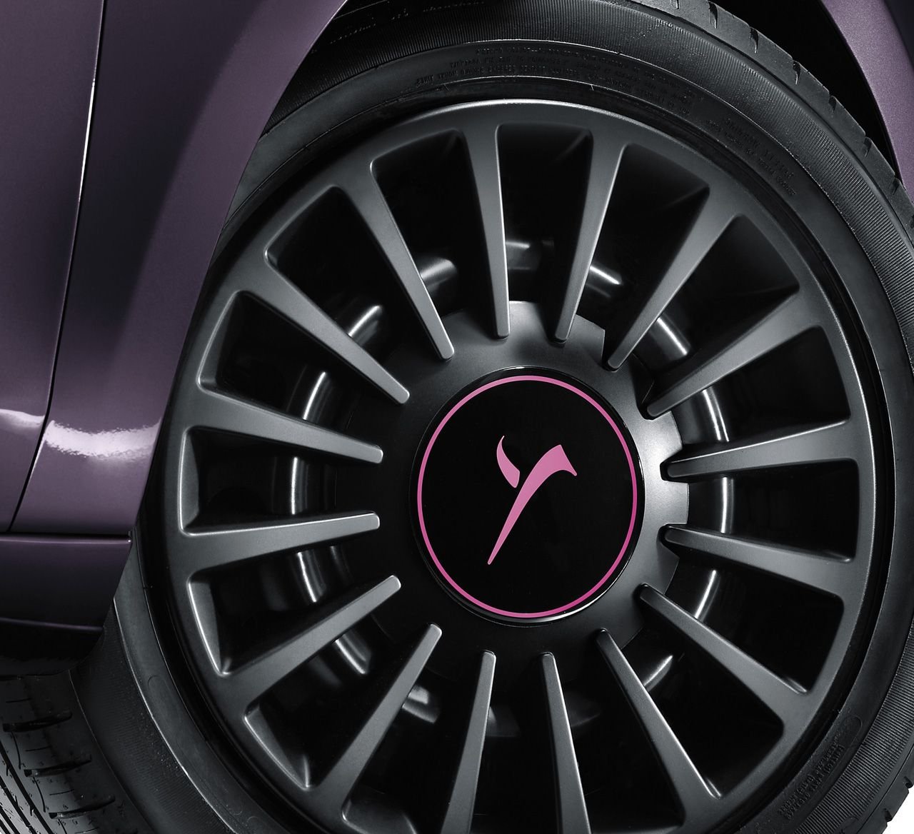 FCA 1 copricerchio Coppa Ruota Lancia Ypsilon 2011> 15" Originale Logo elefantino Rosa