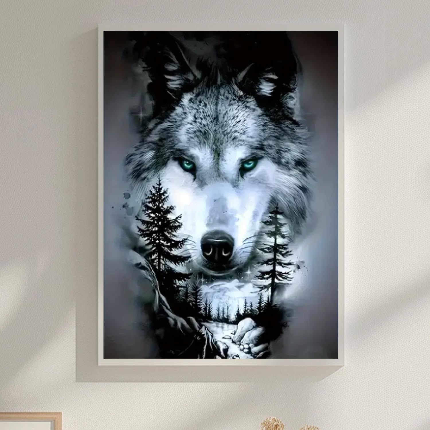 DIAMOND DOTZ White Wolf Diamond Painting Kits For Adults - Diamond Art Kits A Relaxing Creative Craft Kit With Dotz Gems 14x18