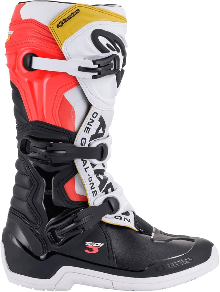 ALPINESTARS TECH 3 BOOT (COLOR - BLACK WHITE RED FLUO YELLOW