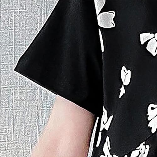 Miniatura 3 de VEFSU Toddler Girl's Print Ruffle Trim Round Neck Puff Sleeve Flared A Line Dress Toddler Sleeveless Flower Girl Flowers