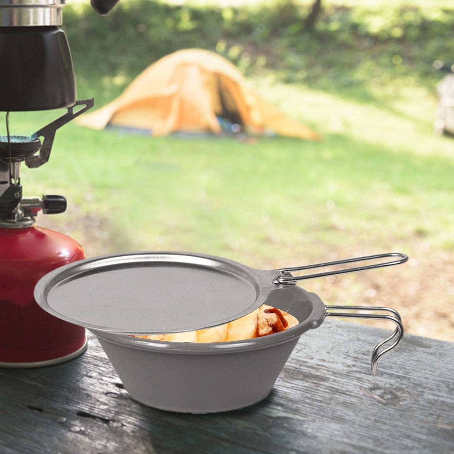 Amazon.co.jp: シェラカップ 折りたたみ式の取っ手とふた キャンプ