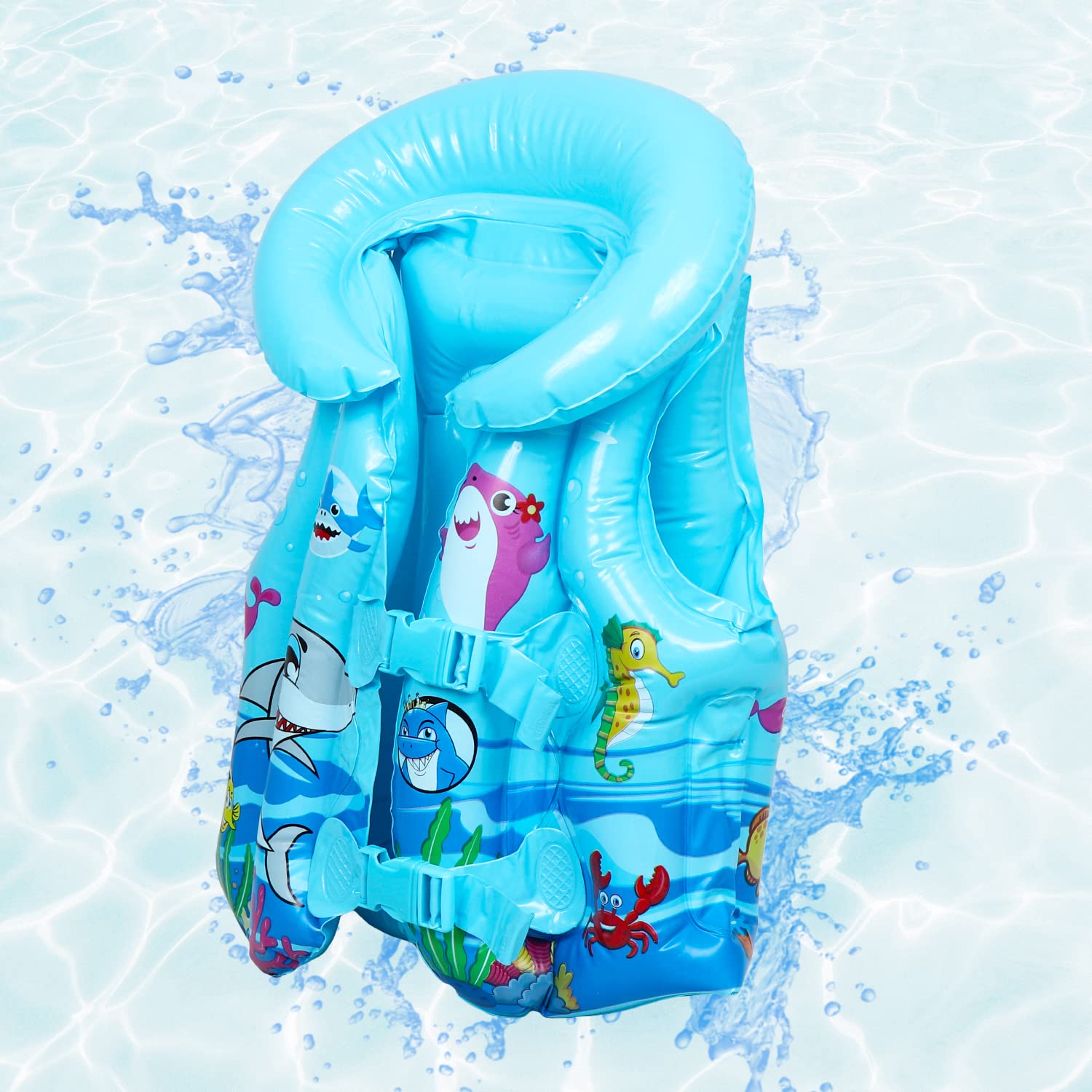 Airavat Floating Jacket for Pool, Inflatable Pool Floating Jacket, Swimming Float for Baby Kids, Inflatable Floater, Water Float for Kids Swimming Pool Beach Summer Water Float Party Outdoor (Blue)