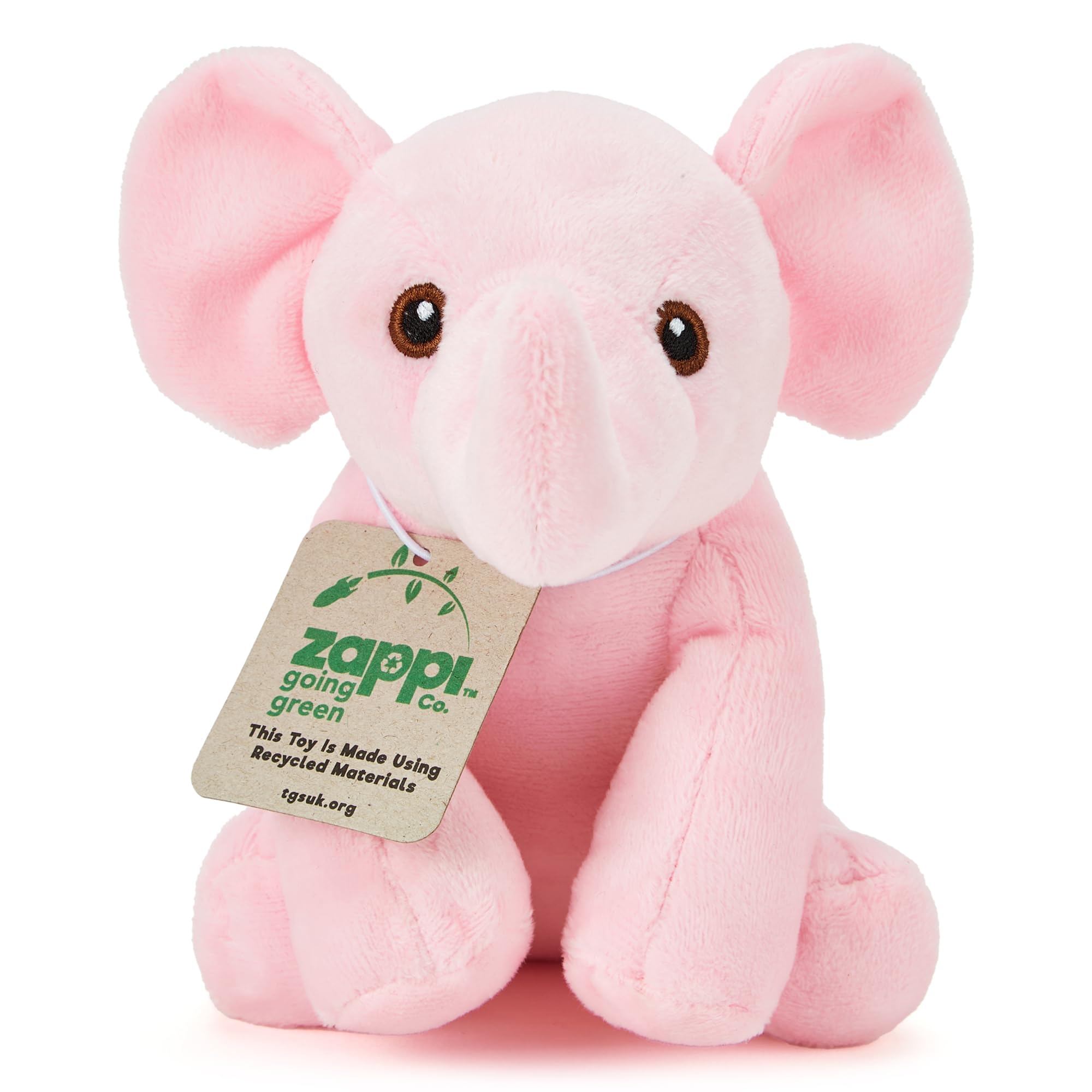 Zappi Co Peluche Elsa el Elefante Rosa (15cm) - Suave, Mimoso, 100% Reciclado - Amigo Colorido con Trompa — view 4