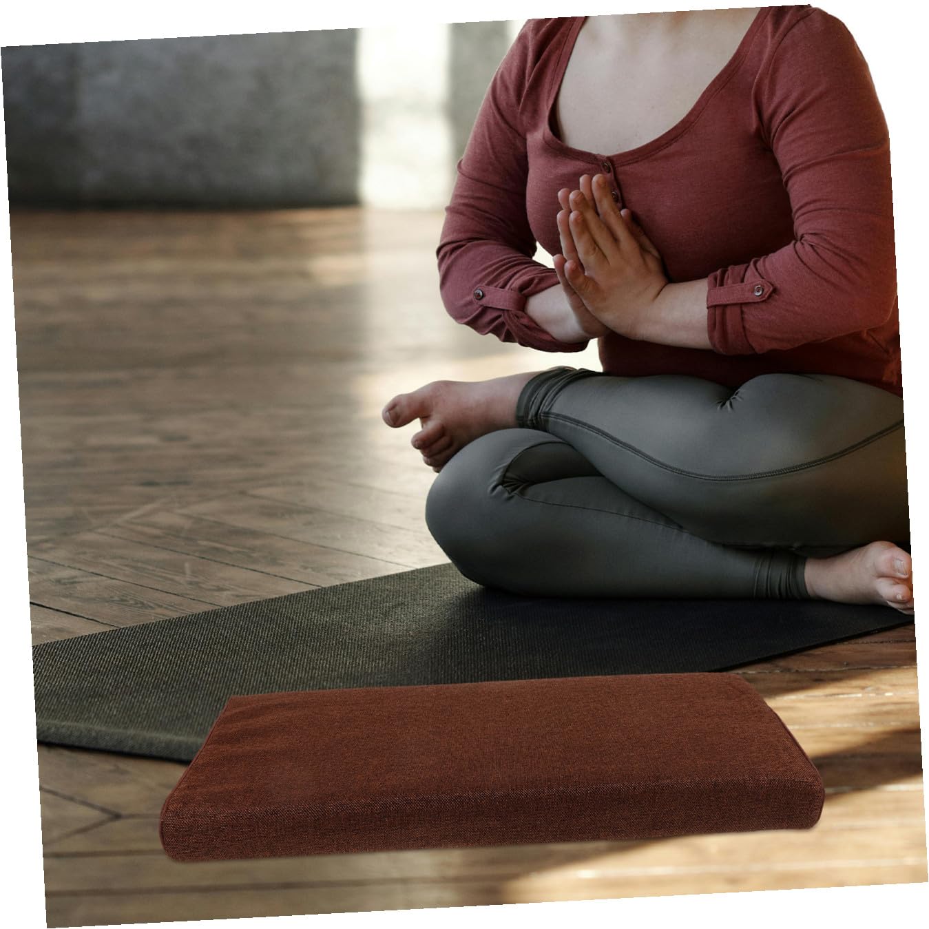 TOYANDONA Bequemes Bodenkissen aus Kokosfaser und Baumwolle Sitzkissen für Yoga und Meditation Langlebig Formstabil für Schlafzimmer und Yogaraum