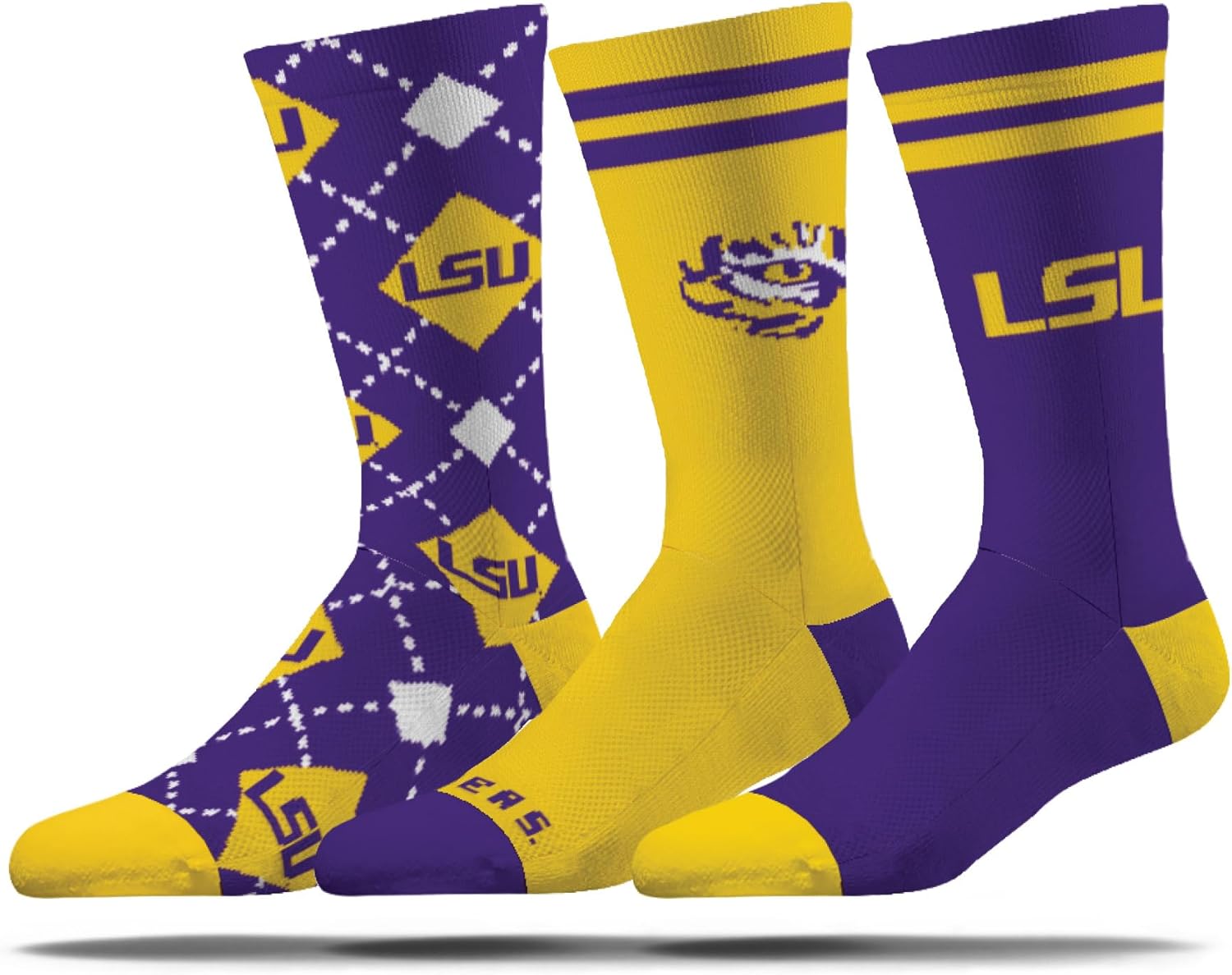 Strideline NCAA Mens Dress Socks- Campus Collection 3 Pack-One Size Fits Most