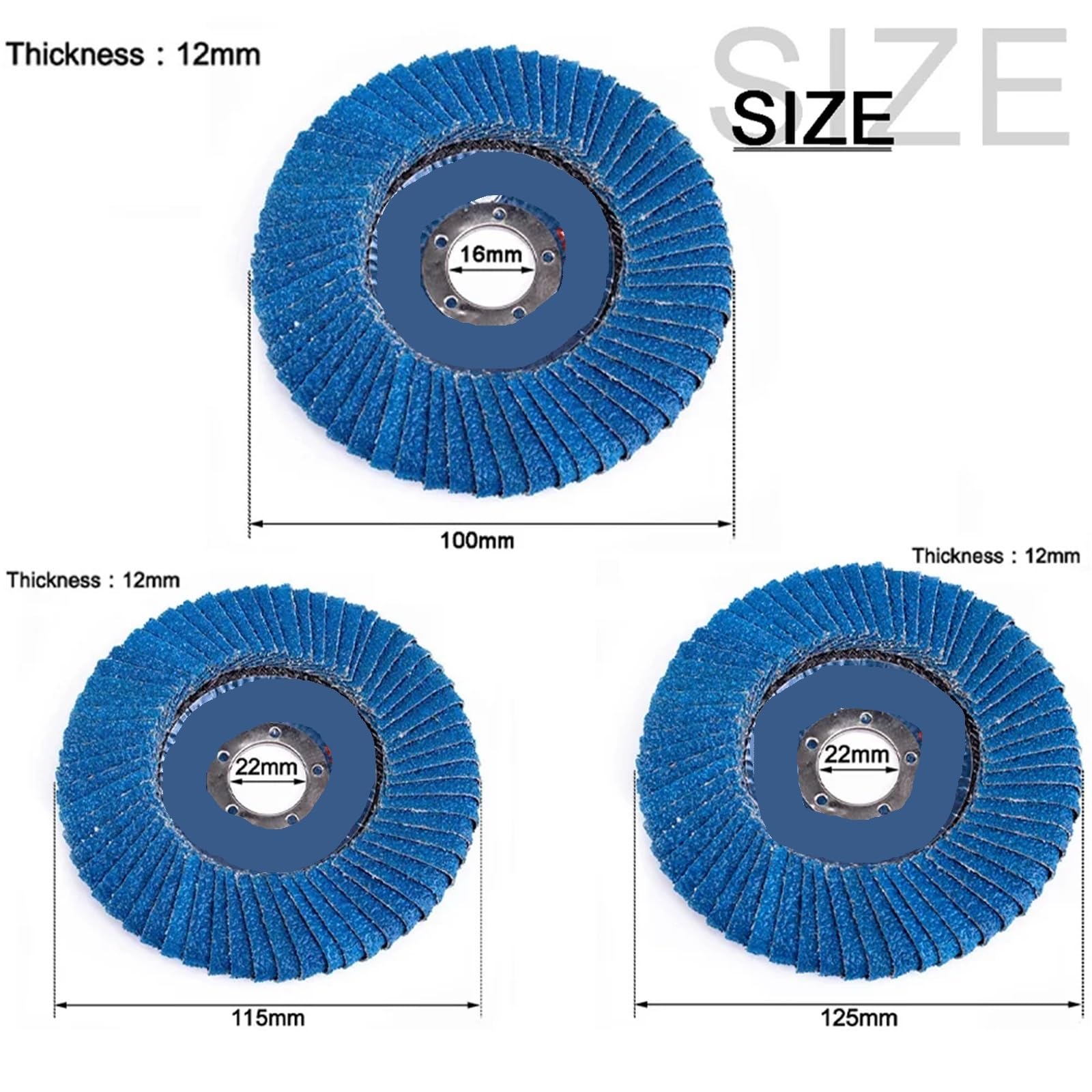 Tarcze polerskie do szlifierki kątowej 4/4,5/5 cali - szlifowanie ścierne do metalu aluminium stal nierdzewna(125mm,10pcs)