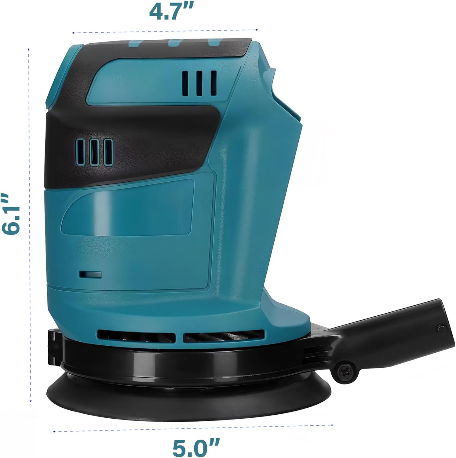 5'' Brushless Random Orbital Sander for Makita 18V Battery, 6 Speed 24000RPM Cordless Palm Sander with Dust Collector for Woodworking Metal Plastic Sanding Polishing Rust Removal (No Battery)
