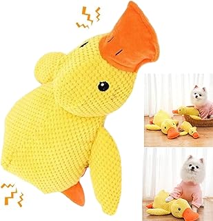 Mellow Dog Calming Duck, 2025 New Calming Duck Dog Toy, The Mellow Dogs Calming Pillow with Quacking Sound, Soft Stuffed Duck Dogs Toys for Indoor Puppy Small (Yellow)