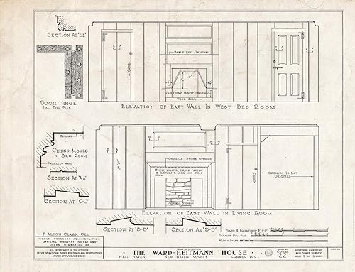 Historic Pictoric Blueprint HABS Conn,5-HAVW,1- (hoja 9 de 13) - Ward-Heitmann House, 277 Elm Street, West Haven, Condado de New Haven, CT 14in x