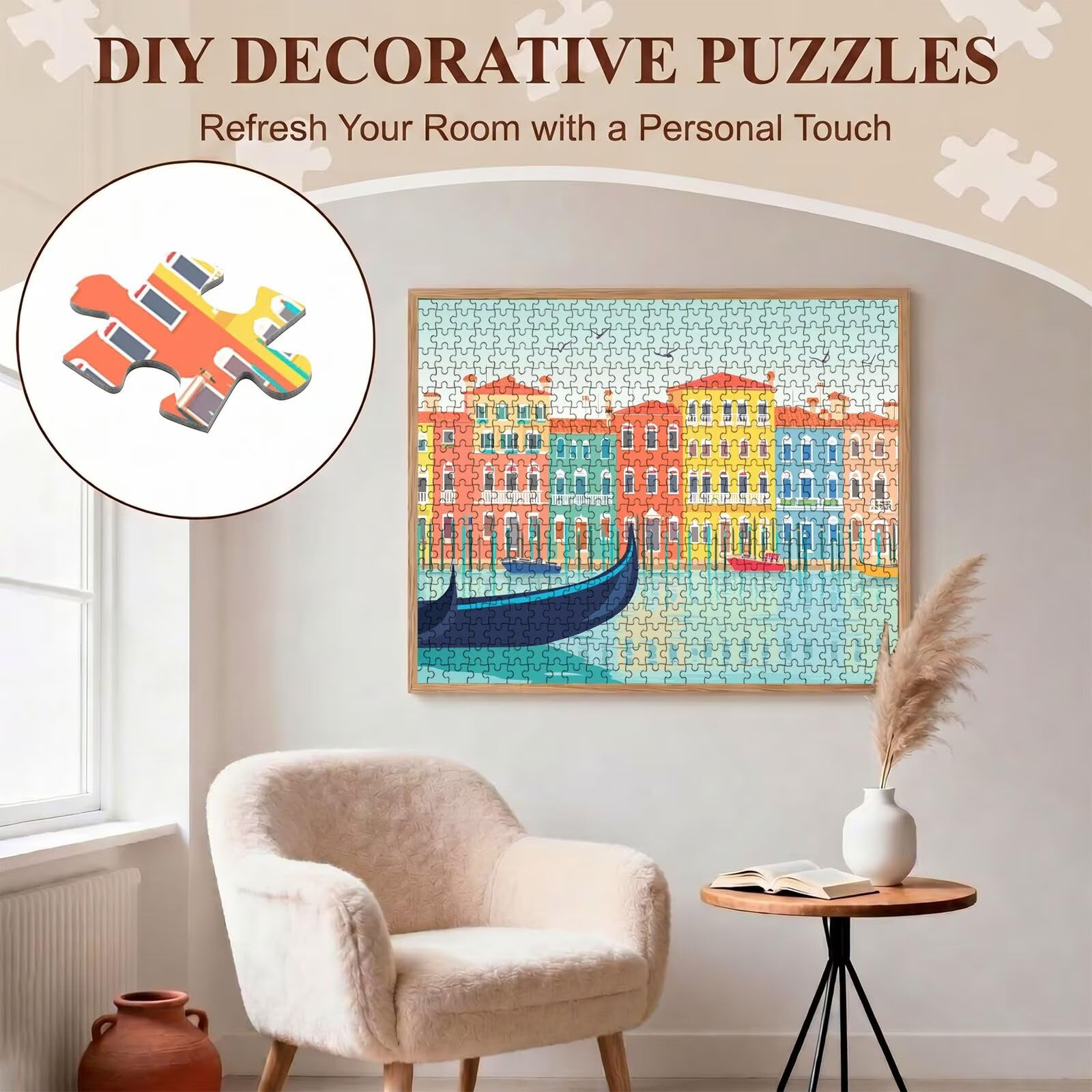 colore piccola città Puzzle 3000 Pezzi per Adulti, Puzzle in Legno - Collezione Classica con Poster Incluso - Sfida di Concentrazione e Passatempo Antistress, Gioco per Famiglia, 122 x 81 cm f0-36