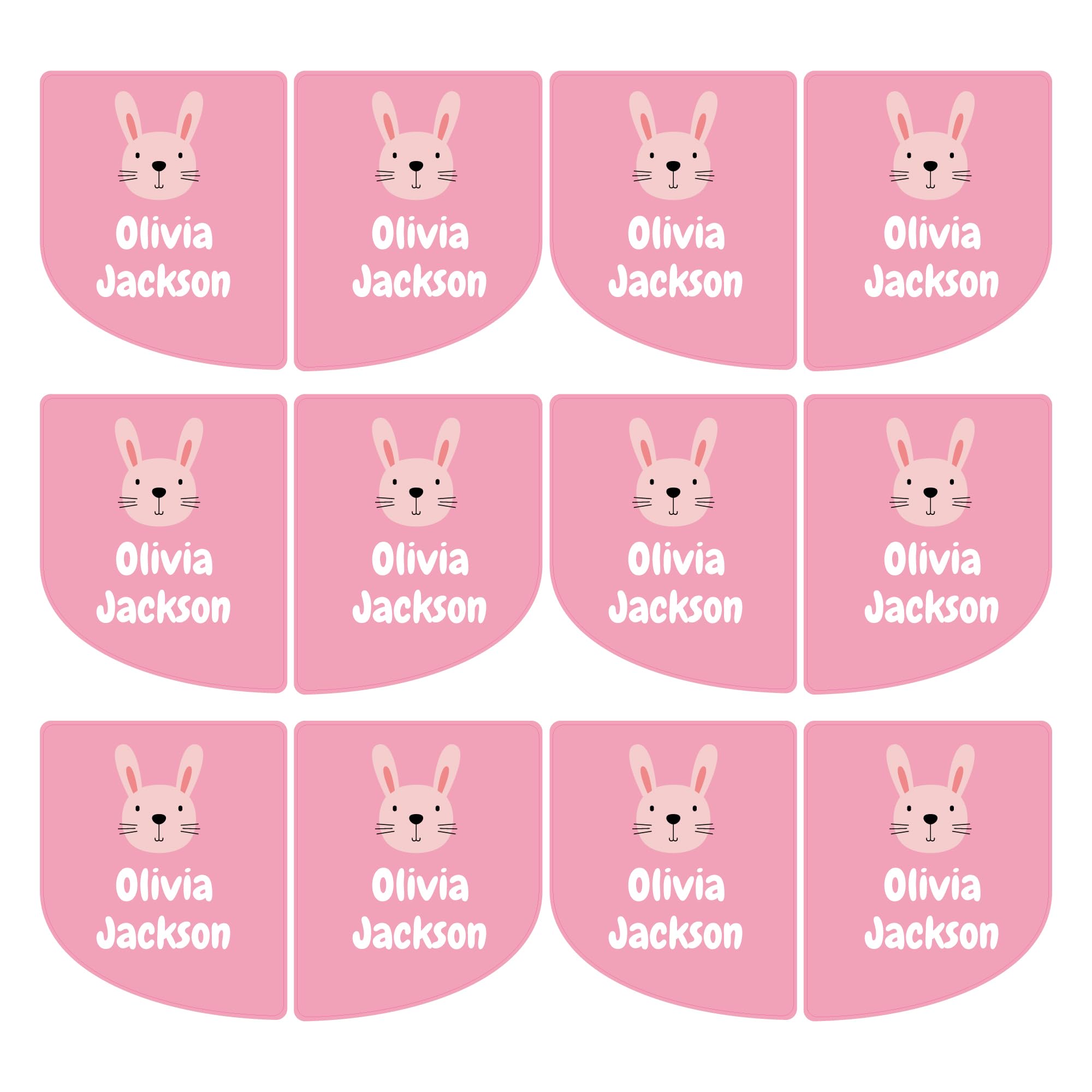 QuoteMyWall 6 x Pairs Personalised Name Shoe Stickers Stick-On Labels Tags for Kids Children's Waterproof Customised School Soles Footwear Self Adhesive Vinyl (Pink)