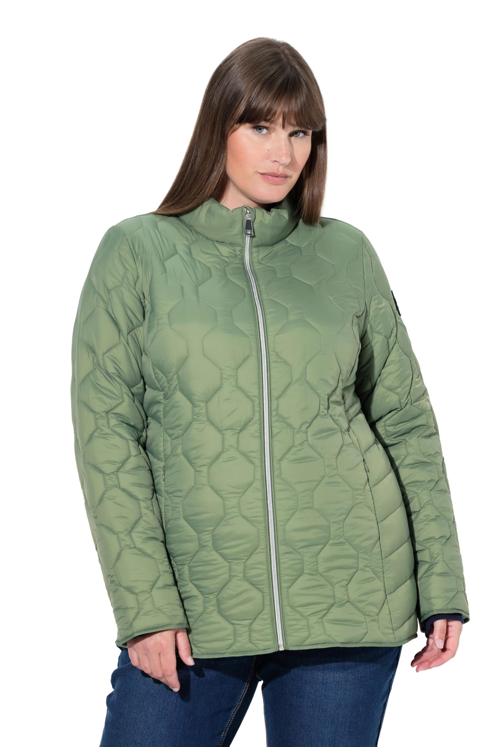 Ulla Popken Damen große Größen Übergrößen Plus Size HYPRAR Leichtstepp-Jacke, Kontrastfutter, wasserabweisend 840050