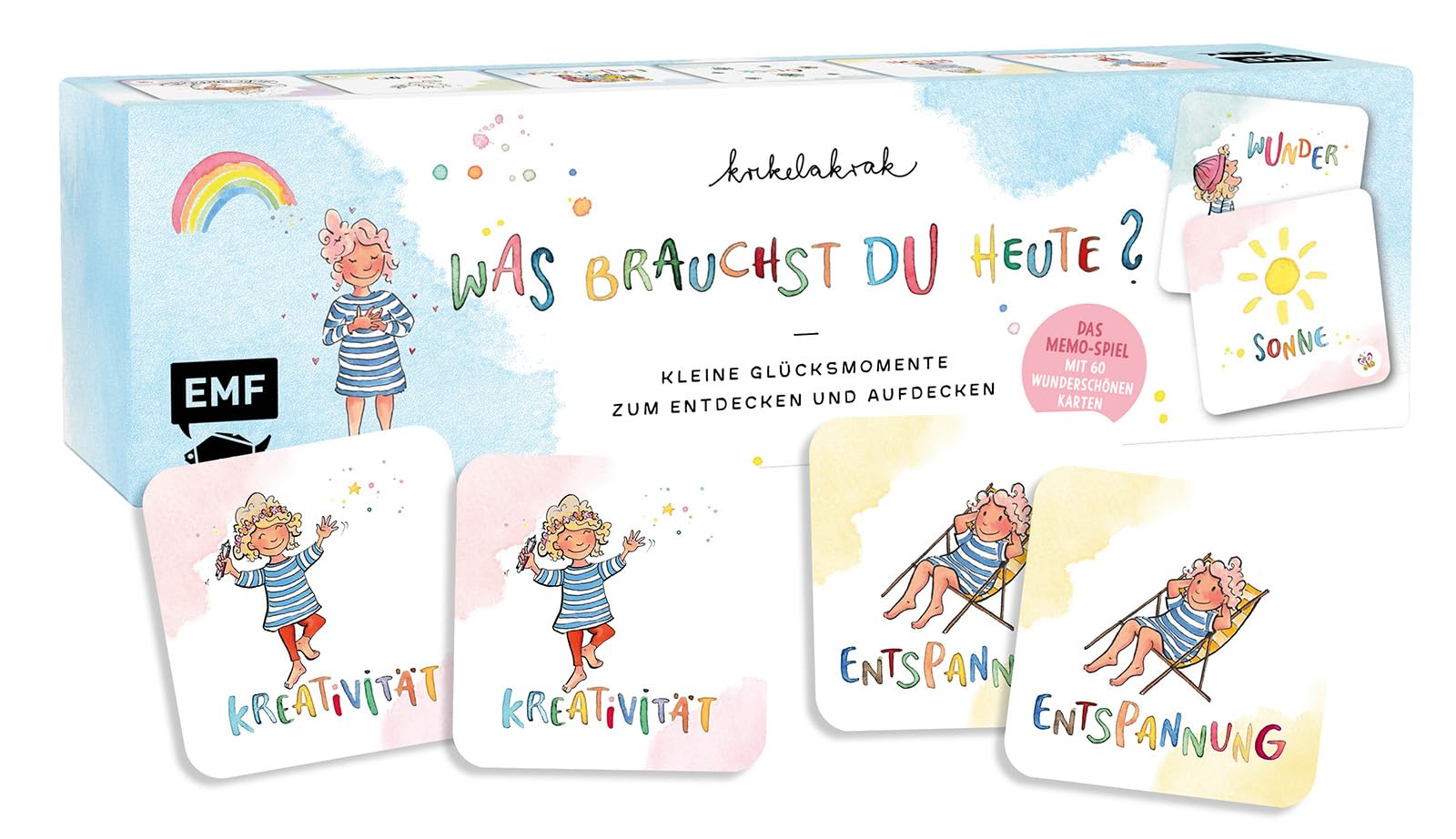 Edition Michael Fischer 34309 Memo Game: What Do You Need Today – Little Happiness Moments to Discover and Reveal with 60 Beautiful Motifs that Delight Your Heart – from 6-99 Years, Yellow