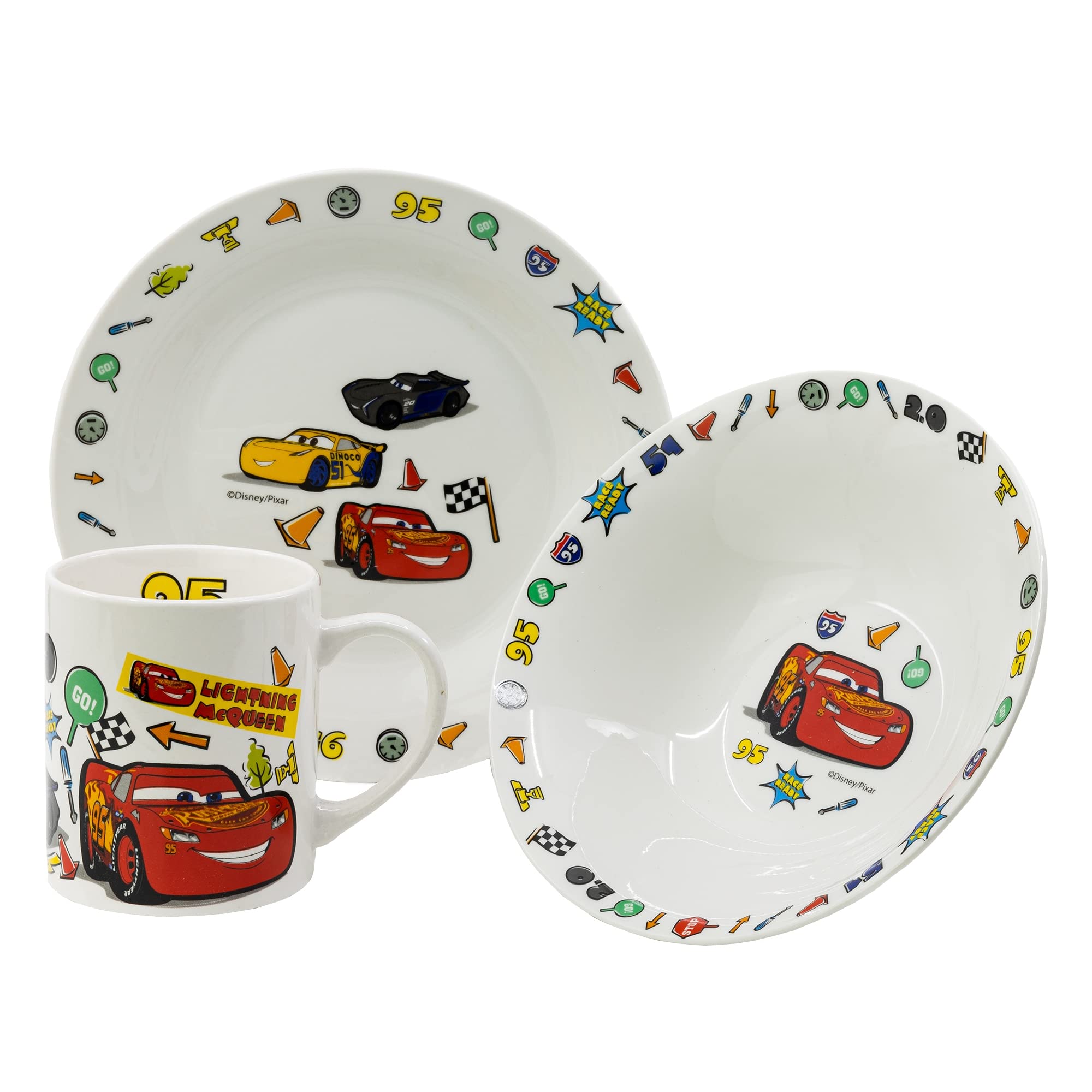 Coffret cadeau 3 pièces (bol, assiette, tasse) Cars - Disney