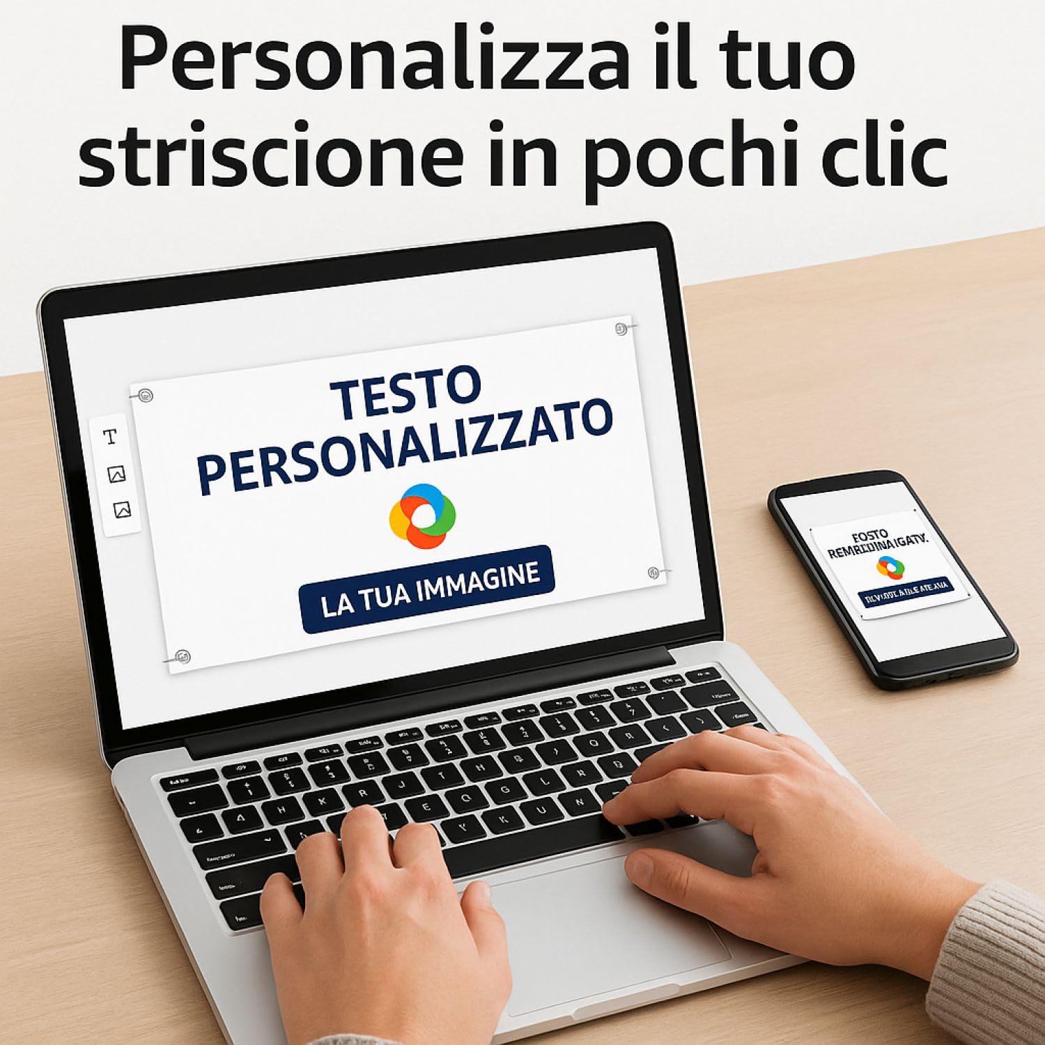 Gruppo Veneziano - banner striscione personalizzato in pvc occhiellato (100x75)- banner personalizzabile con testo - foto - loghi - 100% Made in Italy