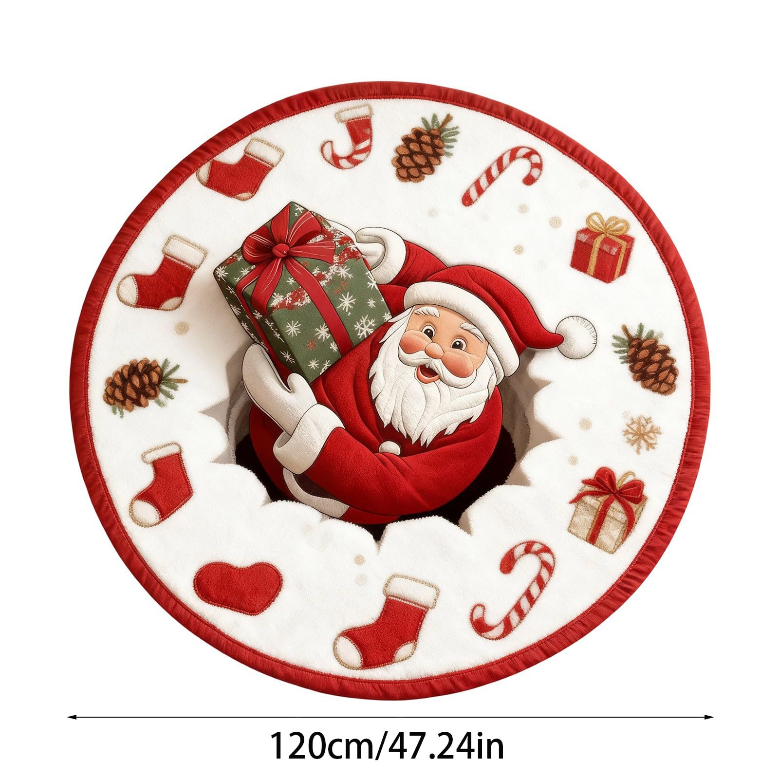 2026 Tapis de salon imitation dessin animé 3D Visual Carpet combine parfaitement l'art créatif pour créer une atmosphère festive (A, 120 x 120 cm)