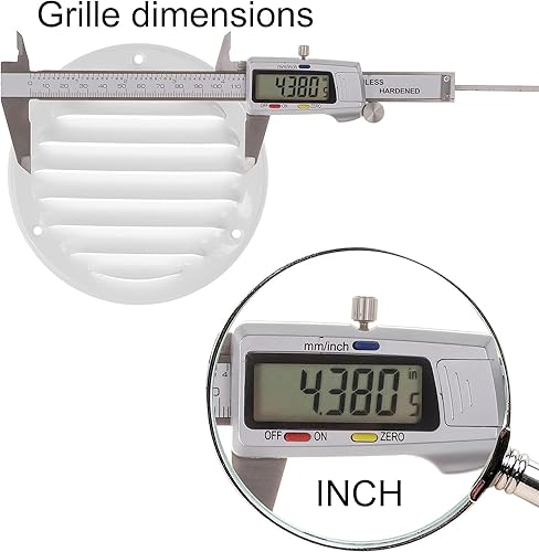 Miniatura 6 de Paquete de 2 cubiertas de ventilación marrones de 4 pulgadas - Ventilación redonda de metal Soffit - Rejilla de ventilación de aire - Cubierta de