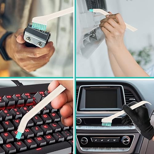 Miniatura 3 de Nuenen 16 cepillos de limpieza domésticos pequeños  Juego de cepillos limpiadores de hendiduras de detalle profundo, azulejos de botella de teclado