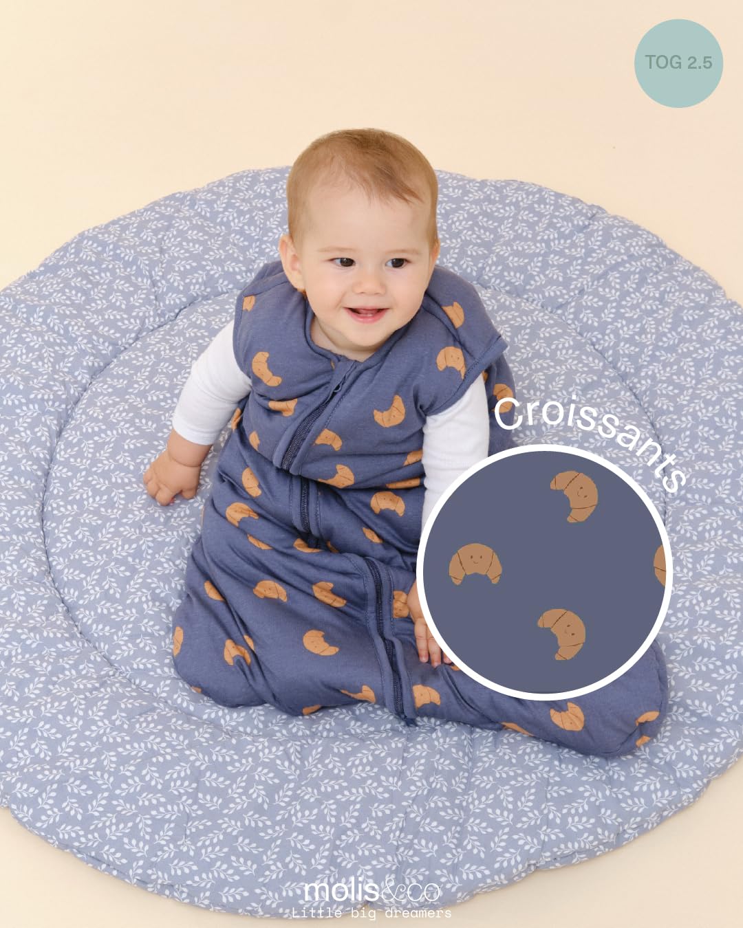 molis&co - Baby Schlafsack 2.5 TOG - Ganzjahres Schlafsack - Babyschlafsack Neugeborene